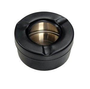 Cendrier rond plat en métal, motif attrayant, durable, anti-poussière, style moderne, facile à nettoyer - Product Image 3