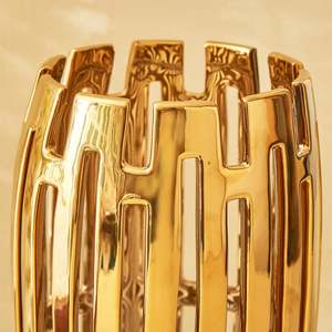 แจกันอลูมิเนียมทรงสูงแฮนด์เมดใหม่สำหรับกระถางดอกไม้โลหะสไตล์ชายฝั่ง2024 - Product Image 4