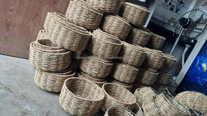 Juego de 3 macetas colgantes de algas naturales tejidas a mano, jardineras de punto de ratán, decorativas para uso interior y exterior - Product Image 3