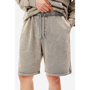 Custom Logo Acid Wash Vintage Cotton Jogger <b>Shorts</b> for <b>Men</b> High Quality Terry Sweat Pants Plain Gym Streetwear Solid Pattern - Product Image 6