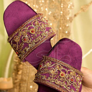 Tendance de la mode féminine, tongs imprimées antidérapantes avec semelle extérieure en cuir véritable et doublure en velours, toutes saisons - Product Image 5