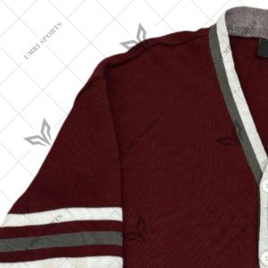 Cárdigan DE LA Universidad del Sur de Texas, cárdigan universitario de punto TSU, cárdigan gris granate con cuello en V, cárdigan de acrílico al por mayor para mujer - Product Image 2