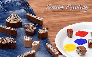 Handmade Mix <b>Wooden</b> Printing <b>Blocks</b> Craft Brown Textile Saree Cloth Canvas Stamp Indian New Design Latest Fabric WB-805 - Product Image 4