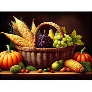 Cuisine Art Mural Panier De Fruits Nature Morte Sur Marbre Céramique Dosseret Carrelage Mural - Product Image 1