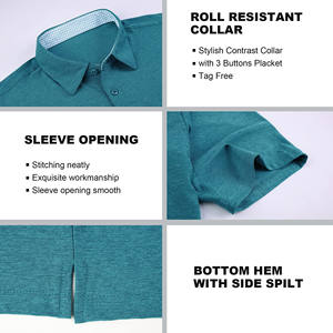 Polos pour hommes Chemises de golf jacquard à manches courtes décontractées à la mode d'été T-shirts polos imprimés personnalisés à séchage rapide - Product Image 6