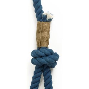 Durable Solid Blue Handmade Cotton Rope Dog Leash Cute and Durable for Medium and Large Dogs Customized Size - Product Image 2