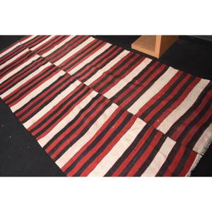 Traditional <b>Red</b> Black Patchwork <b>Wool</b> Rug 4.8 X 10.1ft Large Area Turkish Rectangle Hallway for Teen Latex for Room Bedside Use - Product Image 4