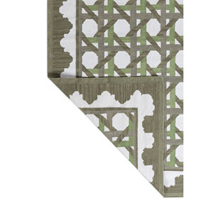 Alhambra Green Flat Weaves Wool <b>Rugs</b> for Home Living Room Decorations Hallway Rectangle for Bedroom Use-Model Room Bedside <b>Rug</b> - Product Image 5