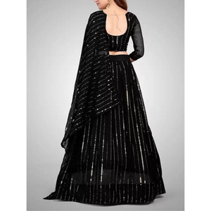 Lehenga choli ผ้า Georgette มี dupatta ชุดปาร์ตี้งานแต่งงานแบบดั้งเดิมชุดอินเดีย punjabi ผู้หญิง - Product Image 3