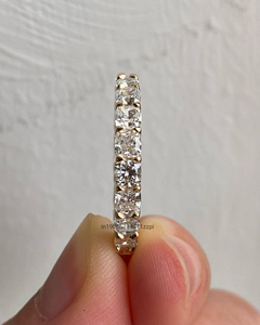 Bague de mariage Moissanite Eternity Art Déco taille coussin avec 5 carats en or 14 carats Bague élégante empilable et assortie pour femme - Product Image 6