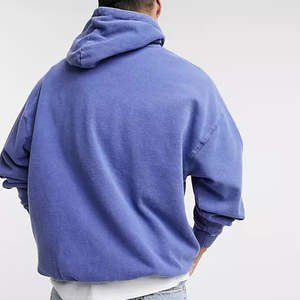 Sweat à capuche unisexe personnalisé pour homme, style streetwear hiver, coupe oversize, brodé, effet délavé, vintage, déchiré et délavé à la pierre - Product Image 5