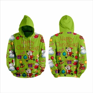 เสื้อฮู้ดแบบสวมหัวของผู้ชายเสื้อมีฮู้ดพิมพ์ลายซานตาคลอสโพลีเอสเตอร์ใส่ได้ทั้งชายหญิง3D โลโก้คริสต์มาสฤดูหนาว - Product Image 2