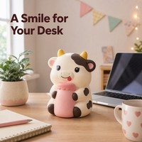 Jouet Squishy Vache Mignonne à Remontée Lente Anti-Stress Kawaii, Jouet à Presser Doux pour Décoration de Bureau, Cadeau