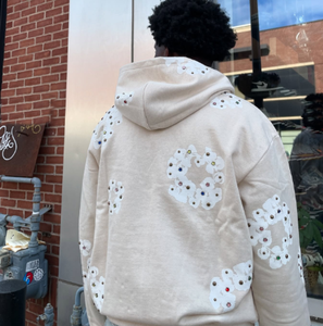 Rhinestone Cotton <b>Wreath</b> Fashion Stone Tears Rhinestone Hoodie Tears Cashmere DenimTearss Rhinestone <b>Wreath</b> Zip <b>Wreath</b> Hoodie - Product Image 6