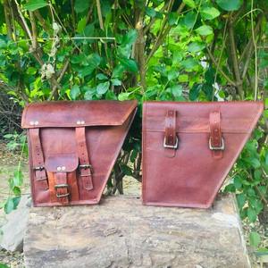 Conjunto de sillín de motocicleta de cuero genuino Unisex, bolsa de Alforja derecha izquierda, equipaje de viaje, bolsa de noche para motociclismo para viajes - Product Image 3