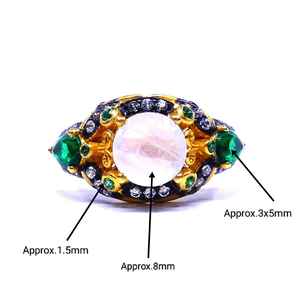 Bague en pierre de lune de style classique en argent sterling 925 plaqué or pour les mariages - Product Image 6