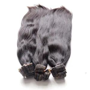 Haute qualité 100% Remy Extensions de cheveux humains couleur naturelle longue durée vierge vietnamien brut usine en gros trame unique - Product Image 1