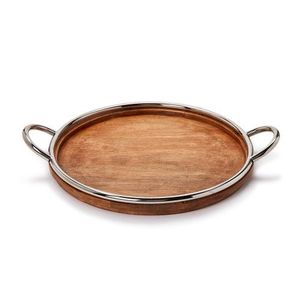 Bandeja de servicio Ative decorativa de último diseño Bandeja de servicio decorativa pintada a mano de madera rectangular marrón - Product Image 2