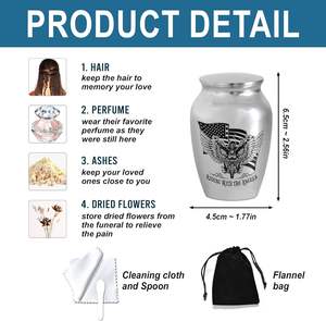 Mini urna de acero inoxidable de tamaño personalizado para cenizas, urnas de cremación para mujeres, urnas de Metal para cenizas humanas pequeñas para hombres y adultos - Product Image 2