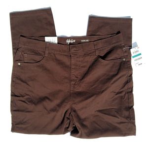 Jeans marroni da donna Style & Co taglie forti, con controllo pancia, gamba slim, taglia piccola - Product Image 3