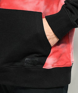 Basics Mens Red and Black Tie Dye Hoodie Pullover Fleece Sudadera Casual Streetwear OEM ODM Wholesale 2026 - Product Image 2