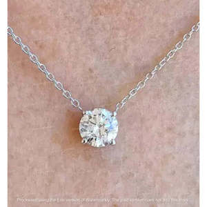 Colgante de belleza para mujer con diamante de corte redondo de calidad AAA+ de 2 quilates creado en laboratorio, chapado en oro blanco de 14 quilates Cus-Jew61 - Product Image 1