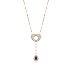 Crimson Diamond Serenade Halskette - Eleganter Anhänger mit rotem Edelstein - Product Image 4