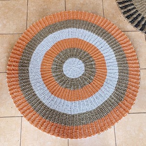 Alfombra de paja natural para el hogar, tapete de tejido respetuoso con el medio ambiente, alfombras redondas y decoración de dormitorio - Product Image 1