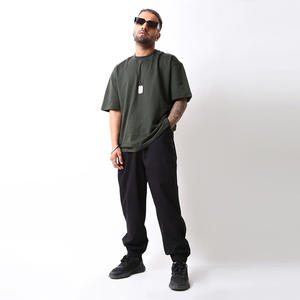 กางเกงวอร์มออกกำลังกายผู้ชายสไตล์วินเทจแบบปรับแต่งได้ ทรงหลวม ผ้าฝ้าย กางเกงจ็อกเกอร์สำหรับยิม มีเชือกผูกเอว กางเกงแทร็คผ้าแคนวาสสีเข้ม - Product Image 6