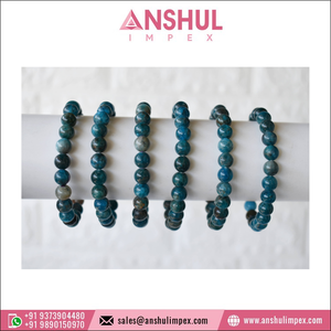 Direct Factory Price High Quality Wholesale Supply Blue Color Healing Apatite Round <b>Gemstone</b> Beaded <b>Bracelet</b> at Least Price - Product Image 5