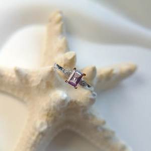 แหวนพลอยอเมทิสต์ชุบทองสเตอร์สีเงินทองปรับแต่งได้ปรับ925ได้สำหรับงานเลี้ยงแต่งงาน - Product Image 4