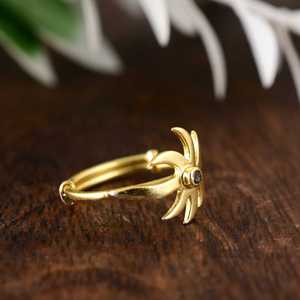Nouvelle Bague Tendance en Laiton Plaqué Or 18 carats avec Étoile Céleste et Topaze de Londres, Style Bohème, pour Femme, Vente en Gros/OEM/ODM - Product Image 2