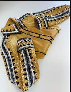 Chemises Western faites à la main Cowgirl Western Show Vestes Stretch Taffetas Tissu Dissimuler Zipper Show Shirt pour vêtements équestres - Product Image 4