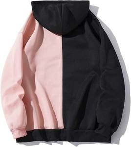 Sudadera con capucha de algodón 100% de alta calidad para hombre, nueva y elegante costura de 2 colores con estampado de bordado, sudaderas con capucha de entrenamiento de invierno - Product Image 3