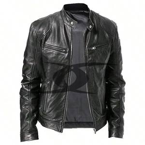 OEM Service Chaquetas de cuero Hombres Color negro Hombres Chaqueta de cuero Producto de manga completa Chaqueta de cuero para hombres - Product Image 1