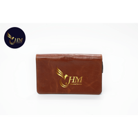 Dompet Panjang Anti Maling PU Vintage untuk Pria Senior Sederhana Multi-Fungsi