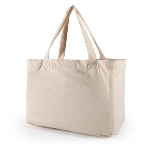 Vente en gros Sac à provisions en toile de coton réutilisable écologique avec plusieurs poches intérieures - Product Image 2