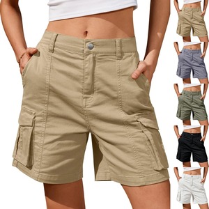 2024 femmes été Cargo Shorts solide décontracté poches plage pantalons courts Harajuku Chic pantalons courts tout Match Streetwear bas - Product Image 2