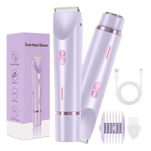 Rasoir double tête 2-en-1 étanche IPX7, lame amovible pour utilisation humide et sèche, pour le rasage des aisselles, des jambes, des bras, du visage et du corps - Product Image 2