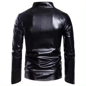 Producto más vendido, las mejores chaquetas de cuero ajustadas de invierno para hombre, diseño personalizado y logotipo, chaqueta de cuero con cremallera completa para hombre - Product Image 2