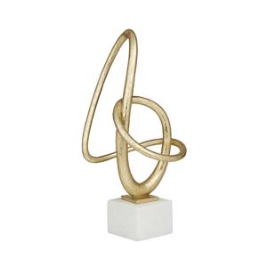 Descripción del producto pulido para una escultura abstracta de remolino en piedra artificial. Expositor de mesa o estante de decoración interior - Product Image 1