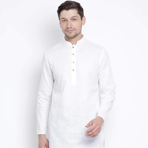 Designs inspirés de Kurta Couleurs personnalisées Blanc exigé Tenue traditionnelle pour hommes Tenue de fête Brodée Georgette Soie Salwar - Product Image 6