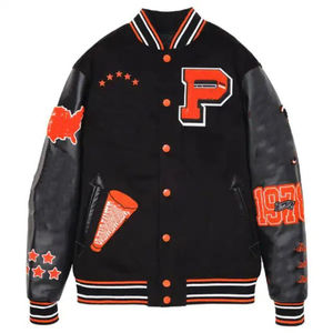 Personalizado ODM Chenille bordado cuero manga béisbol Letterman Varsity chaqueta - Product Image 1