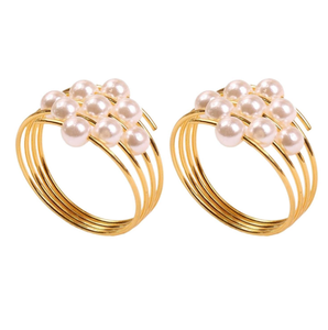 Feuille conception aluminium métal luxe porte-rond de serviette maison fêtes de mariage restaurant table à manger accessoire porte-papier de soie - Product Image 6