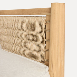 Nuevos modelos Sofá de tres plazas Combinación de madera de teca natural con cuerda y muebles de cojín equipados-Rana - Product Image 6