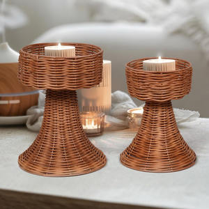 Best Selling Rattan Candle Holders <b>Lanterns</b> and Candle Stand for Dinning Table Living Room OEM Accepted from Vietnam Factory - Product Image 4