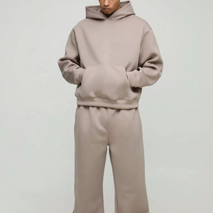 ชุดเสื้อสเวตเชิ้ตและกางเกงวอร์มสำหรับผู้ชาย สไตล์ยุโรป-อเมริกัน สีพื้น ผ้าฟลีซ ใส่สบาย สำหรับฤดูใบไม้ร่วงและฤดูหนาว นำเข้า - Product Image 1