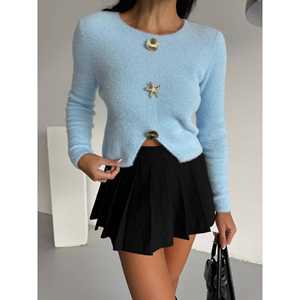 Pull à barbe duveteuse étoile de mer pour femme, collection 1568 - Product Image 1