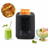Grille-pain électrique compact 2 tranches avec 7 niveaux de dorure, fonction réchauffage et décongélation, idéal pour hôtels et cafés (vente en gros)