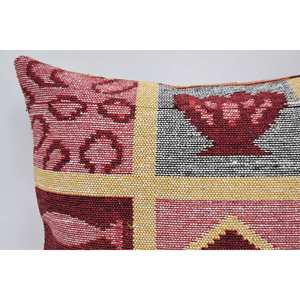 <b>Red</b> Vintage Floral Wool Pillow 20x28 Inches Geometric Design with Portable Features for <b>Bedding</b> - Product Image 2